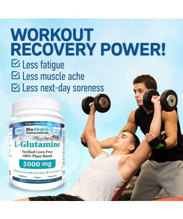 L-Glutamine Powder Corn-Free Non-GMO 100-Day Supply Vegan L Glutamine For Gut Health & Post Workout (500 mg) - Buy Online on GoSupps.com
