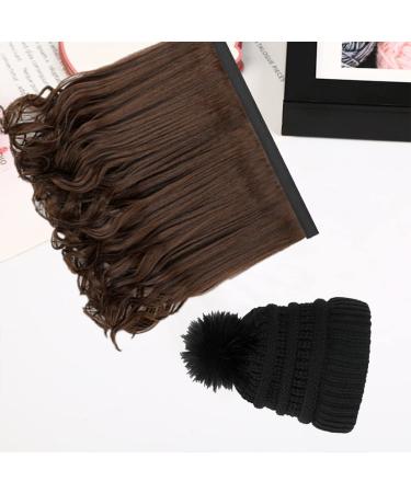Shop Corrugated Curly Hair Extensions: Warm Knitted Pom Cap with Synthetic Hair for Women | International Shipping Available - Buy Online on GoSupps.com
