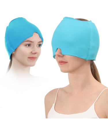 Migraine mask headache mask service migraine cap migraine relief cap to relieve migraines/headaches no disturbing smells uniform size design for every blue blue unit