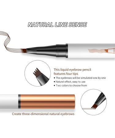 Eyebrow Pencil Kaluofan 2PCS Magic Eyebrow Pencil Eyebrow Pencil with 4 Fork Tip Waterproof Eyebrow Pencil Long-lasting Waterproof Creat Natural and Unique Makeup Look(Light Brown Dark Brown) - Buy Online on GoSupps.com