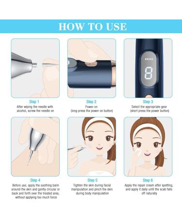 KUWUNG Skin Tag Removal Pen Professional Mole Removal Pen Skin Tag Removal Kit with 9 Modes & LCD Display Portable USB Rechargeable Mole Remover Pen with Replaceable Needles for Mole Wart Dark Spot - Buy Online on GoSupps.com