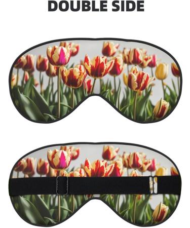 Colorful Tulips Print Unisex Sleep Mask | Double-Sided Eye Mask for Sound Sleep & Skin Care - Shop Internationally - Buy Online on GoSupps.com