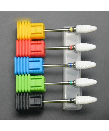 Yellow 2.35mm Shank Ceramic Grinding Head Portable Corn Head Nail Drill Bit Nail Art Salon Polishing Buffing Cuticle Removal Tool - Buy Online on GoSupps.com