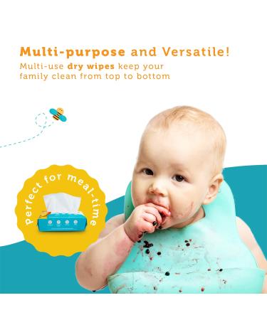 Whoopsie Wipes - Ultra-Soft 100% Pure Cotton Dry Baby Wipes (6-Pack) | Hypoallergenic & Absorbent | Ideal for Diaper Changes, Runny Noses, Drool & Meal Time - Buy Online on GoSupps.com