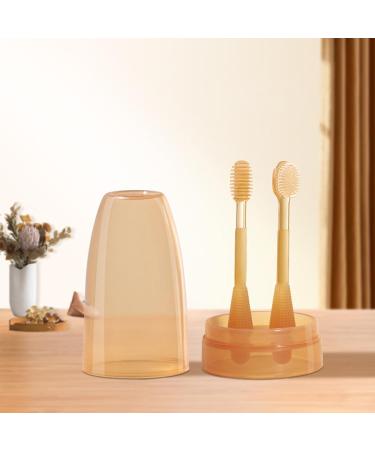 Infant-to-Toddler Silicone Toothbrush | First Toothbrush & Tongue Scraper with Storage Cup | Perfect Gift for Kids - Buy Online on GoSupps.com