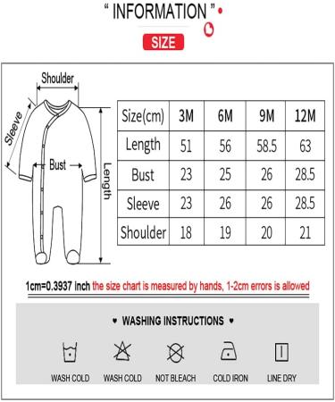 MAMIMAKA Baby Clothes Newborn Cotton Footed Pajamas 3-6 Months Long Sleeve - COLOR3 - Buy Online on GoSupps.com