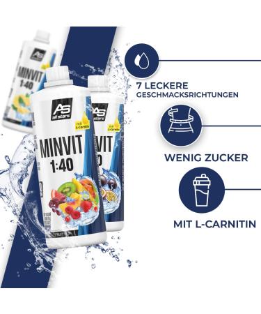 All Stars Minvit Fruit Mix Beverage Concentrate 1L - Sugar-Free Sport Drink Syrup with Vitamins Minerals & L-Carnitine for 40L | International Shipping Available - Buy Online on GoSupps.com