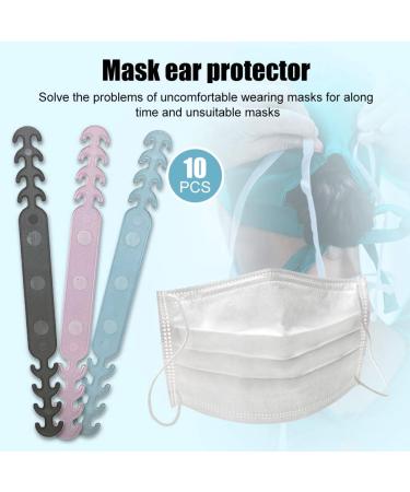 ADLFOREVER 10-Pack Elastic Mask Holder - Ear Relief & Slip-Resistant Extension for Comfortable Face Masks (Blue) - Buy Online on GoSupps.com