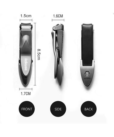 Adknic Nail Clips for Men - Large Professional Stainless Steel Nail Clipper with Container | No Mess Nail Cutter & Fingernail Care (Black) - Buy Online on GoSupps.com