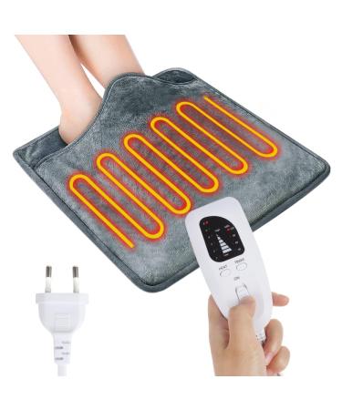 Hojalis foot warmer electrical 40x40 cm foot warmer pads electric heating pillows with 6 temperature levels 4 Timing shutdown functions and overheating protection for foot back and full body (dark gray)