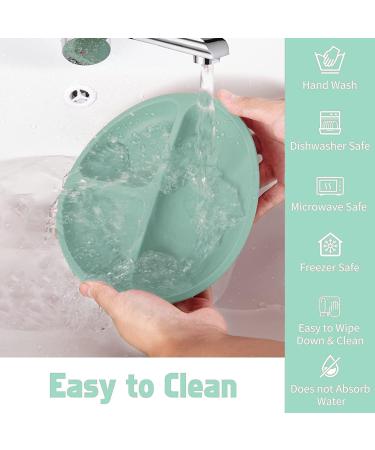 SilverStaar Baby Weaning Set | Silicone Suction Plate, Bowl, Spoon, Fork & Bib - Green | Detachable Suction Base | Feeding Set for Babies & Toddlers - Buy Online on GoSupps.com