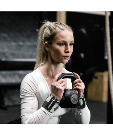 BIOMORPH Professional 54cm Wrist Bandages - Fitness Bodybuilding Strength Training & CrossFit | Unisex White Camo Wrist Wraps - Buy Online on GoSupps.com