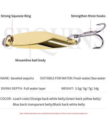 REBORNSUN 5pc Fishing Lures Spoon Kit - Bass Trout Spinner Baits 5.0g - Freshwater & Saltwater Tackle - Buy Online on GoSupps.com