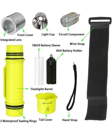 Bestsun Professional 1800 Lumen Diving Flashlight | Super Bright Scuba Safety Light for Underwater Sports | Waterproof Submarine Torch for Swimming Divers - Buy Online on GoSupps.com