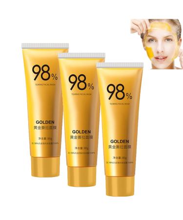 Golden Peel Off Masque Peel Off Anti-rides Masque Peel Off Masque Peel Off 98 % Gold Foil Off Masque pour liminer les points noirs et les rides Masque raffermissant (3 pi ces)