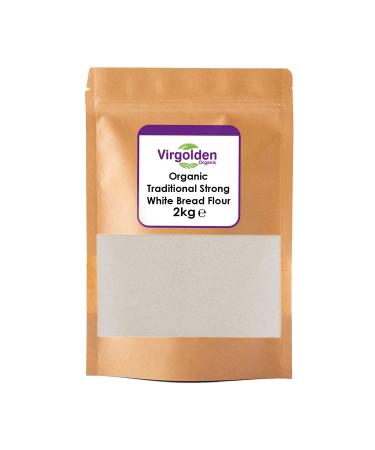 Organic Traditional Strong White Bread Flour 2kg by Virgolden Organic
