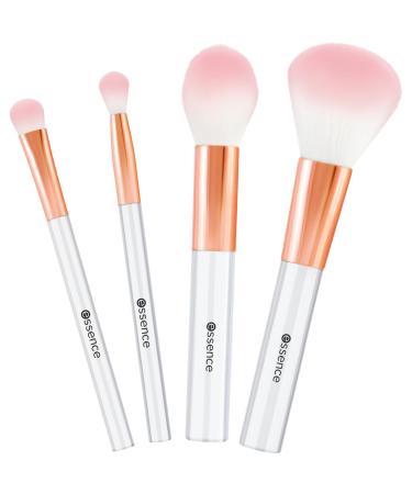essence | Emily in Paris Mini Brushes | 2 Eye & 2 Face Brushes | Super Soft Synthetic Bristles for Makeup Application & Blending | Travel Size Vegan & Cruelty Free
