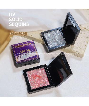 10 Color LED Gel Glitter Sequins Soak Off UV Solid Glitter Glue Solid Glitter Sequins Gel Nail Polish Elf Mermaid Gel(08) Style08 - Buy Online on GoSupps.com