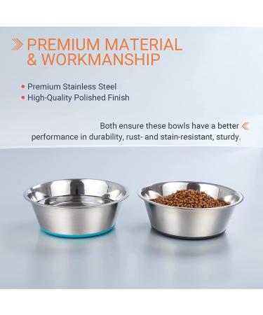 Peggy11 6-Cup Stainless Steel Anti-Slip Dog Bowls - Set of 2 - Buy Online on GoSupps.com