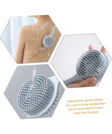 Silicone Back Scrub Brush with Handle - Bath Tub & Shower Cleaning Scrubber for Men - Buy Online on GoSupps.com