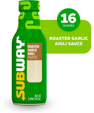 Roasted Garlic Aioli Sub Sauce Bundle. Includes (2) Bottles of Subway Roasted Garlic Aioli Sub Sauce (473 ml per) with Water Cooler Trivia Game by BIG MAPLE . Tasty Topping for Salads Subs Sandwiches Wraps - Buy Online on GoSupps.com
