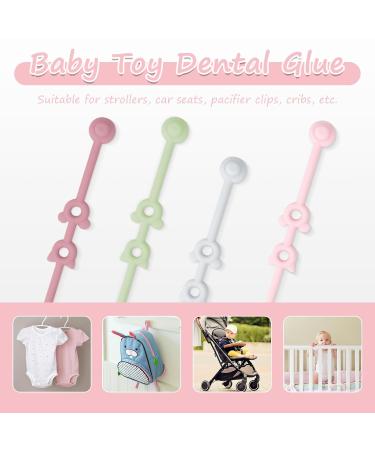 Buy 4-Piece BPA-Free Silicone Baby Pacifier Chain Set - Adjustable Stroller & High Chair Toy Holders (Color-02) - Buy Online on GoSupps.com