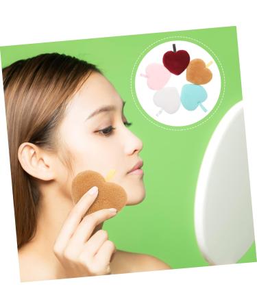 Beaupretty 5pcs Heart Shaped Face Wash Sponges - Reusable Makeup Remover Pads | Eco-Friendly Cleaning Puffs for Flawless Skin - Buy Online on GoSupps.com
