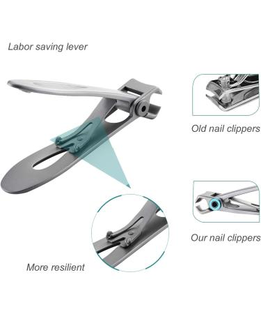 Joselin Nail Clipper Set Thick Toenail & Fingernail Cutter With Wide Jaw Opening Stainless Steel Nail File Ingrown Manicure Pedicure Kit For Men & Women Silver - Buy Online on GoSupps.com