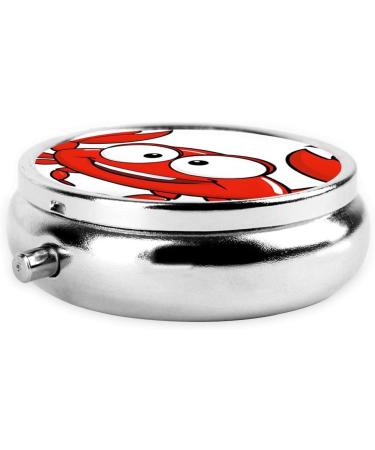 Buy Cartoon Crab Round Pill Box - 3 Compartment Travel Medicine Organizer | Portable Decorative Pocket Purse - Buy Online on GoSupps.com