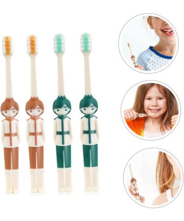 Mikinona 4-Piece Children's Cartoon Toothbrush Travel Case | Kids Toothbrush Travel Set | Ideal for Home & Travel - Buy Online on GoSupps.com