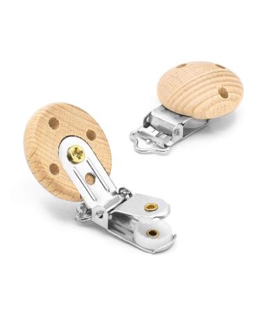 Ruby 10-Piece Natural Wood Pacifier Clips | Safe & Stylish Dummy Clip Holder for Babies and Kids - Buy Online on GoSupps.com