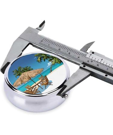 Jamaica Beach Mini Round Pill Box | 3 Compartment Travel Organizer | Portable Pill Case for Pocket & Office Use - Buy Online on GoSupps.com