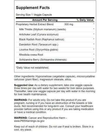 Swanson Liver Tone Liver Detox Formula 300mg 120 Veg Capsules - Natural Liver Support - Buy Online on GoSupps.com