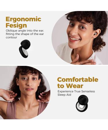 ZIBUYU Ear Plugs for Sleeping - Soft Silicone Noise Reduction Earbuds Reusable Silent Ear Plugs with Case 25dB Noise Canceling for Sleep Travel & Concerts - Black - Buy Online on GoSupps.com