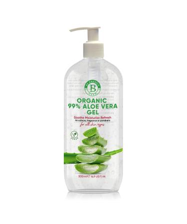Organic Aloe Vera Gel for Face Hair & Body 100% Pure ingredients | Moisturiser | Rich in Vitamins | for All Skin Types | great After Sun lotion cream | Vegan | Made in UK.