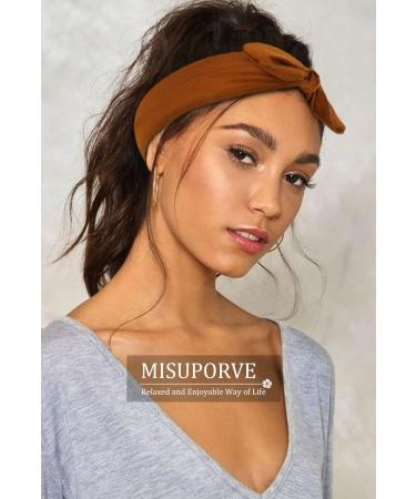 MISUPORVE Bow Headbands for Women - 6 Pack of Elastic Rabbit Ears Hair Bands for Fashionable Workout Head Wrap - Cute Hair Accessories - Buy Online on GoSupps.com