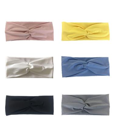 Hair band women hair band girls hair band sport 6 pieces of headband women elastic hair band headband soft turban headband for everyday yoga sport fitness