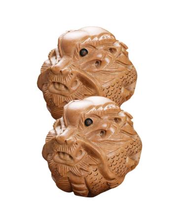 Toyvian 2st Handmate Torn Baoding Balls for the hands of the Gunkel Chinese health balls Chinese meditation balls popuck gift health care fitness wood