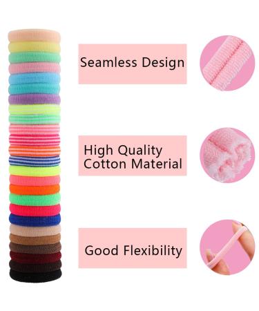 400 Pcs Soft Rainbow Hair Ties for Toddler Girls - Ponytail Bands Stretch Elastics - Curly Kids Hair Accessories in Pink - Buy Online on GoSupps.com
