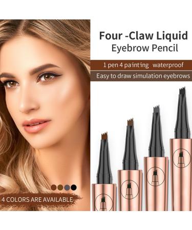 KBRPEY 3D Liquid Eyebrow Pencil Waterproof With 4 Fork Tips Microblading Eyebrow Pencil Smudge Proof Water-based Tattoo Long Lasting Tattoo Brow Pencil Natural - Buy Online on GoSupps.com