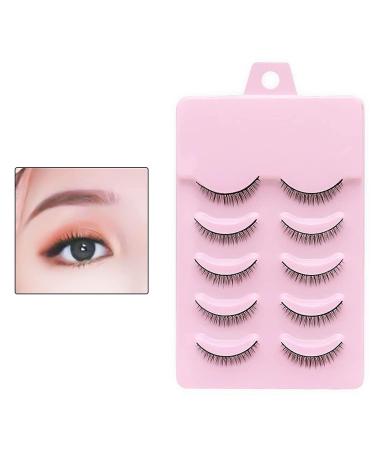 Buy 5Pcs Black Short Fake Mink Eyelashes - Natural Looking Eye Extensions for Women | Perfect Fitting 8mm Eyelash Makeup Tools - Buy Online on GoSupps.com
