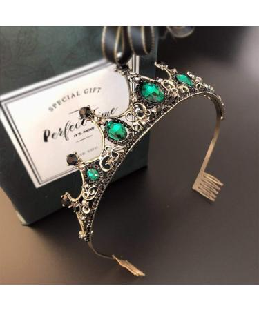Beaupretty Royal Strass Tiara Crown - Vintage Crystal Pageant & Wedding Jewelry Headband (Green) - Shop Internationally - Buy Online on GoSupps.com