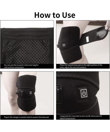 Heated Knee Brace Wrap Support | Adjustable Temperature | Knee Warmer for Elderly | Heat Therapy for Knee Pain Relief | Arthritis Support (1PCS) - Buy Online on GoSupps.com