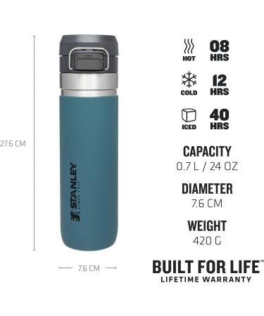 Stanley Quick Flip Stainless Steel Water Bottle | 0.71L | 12+ Hours Cold | BPA-Free Dishwasher-Proof Leak-Proof Thermos | Lagoon Color - Buy Online on GoSupps.com