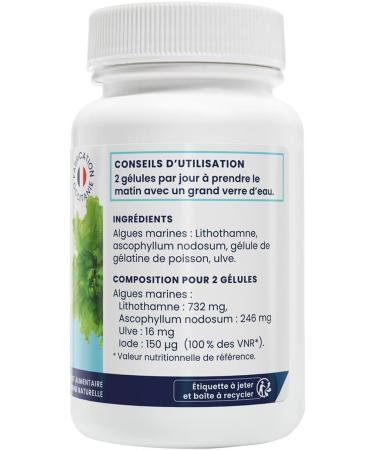 Oemine Iodine Algae 150 g - Food Supplement 60 Capsules (1 month) - Marine Algae: Ascophyllum Nodosum Lithothamne - Bi - Buy Online on GoSupps.com