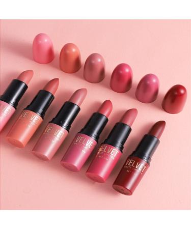6 Colors Matte Lipstick Set | Velvet Nude Moisturizer Kit - Waterproof Durable & Non-Stick | Perfect Gift Set for All Occasions - Buy Online on GoSupps.com