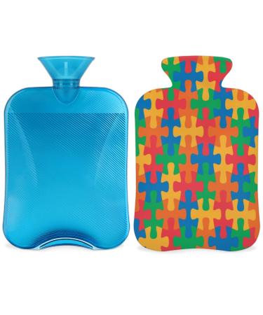 Autism Awareness Day Puzzle heat bottle with reference 2 L PVC heat bottles for pain relief heat and cold therapy cramps neck shoulders foot warmers