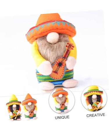 HOMSFOU 4 Pcs 1 Set Hawaiian Doll Summer Beach Party Decoration Nativity Ornaments for Kids Santa Ornament Plush Santa Gnome Cinco De Mayo Party Decorations Cloth Mexico Child Desktop Yellowx2pcs 20x13x9cmx2pcs - Buy Online on GoSupps.com