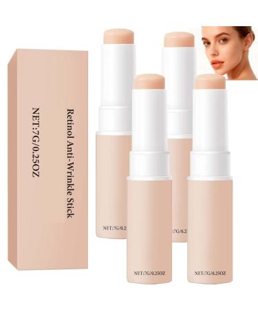 JASUBAI Retinol Firming Serum for Face and Neck Anti-Aging Collagen Peptides Cream Tightens Skin Reduce Wrinkles Fine Lines Moisturizing Balm for Sagging Skin (4Pcs)