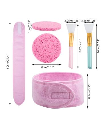 Yucool Adjustable Slipproof Facial Headband Set - 3 Pieces with Magic Tape 2 Silicone Brushes & 2 Sponges for Optimal Facial Treatments - Buy Online on GoSupps.com